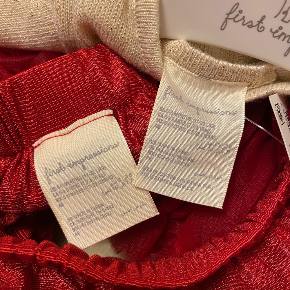 First Impressions Baby Girl Sweater/Ruffled Skirt & Black Velvet Shoes - Picture 13 of 13